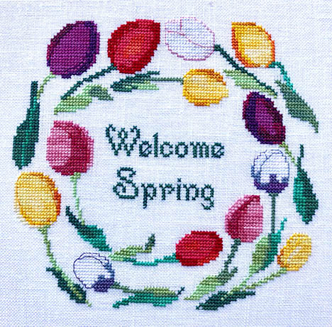 Spring Tulip Wreath - Welcome Spring